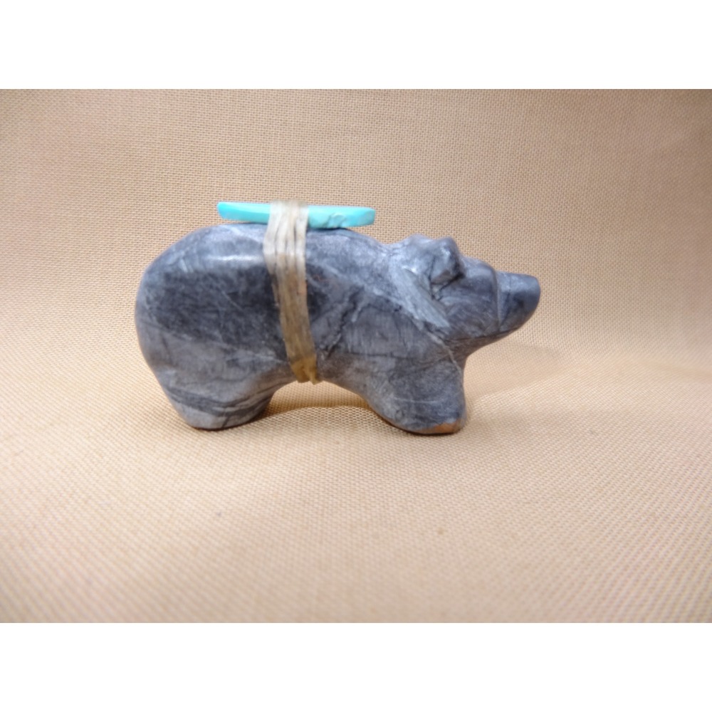 Zuni Vintage Native American Fetish Picasso Bear Saul Yuselew Very Rare #YUS226